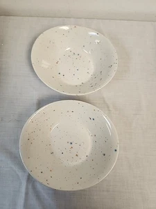 Vintage Wedgwood Midwinter Stil Konfetti SUPPE MÜSLISCHALEN (2) STONEHENGE FORM - Bild 1 von 8