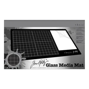Tim Holtz Glass Cutting Mat - Large Work Surface with 12x14 Measuring Grid an... - Picture 1 of 9