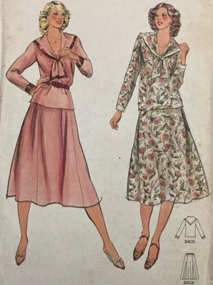 Butterick 6313 Matti of Lynne Sailor Collar Blouse & Skirt Pattern Sz 16 UC FF - Image 1 of 4