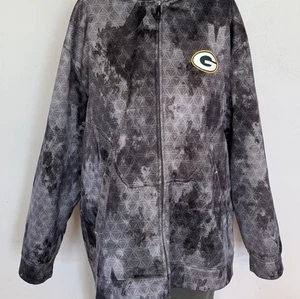 Green Bay Packers Reebok NFL Mens 2XL Gray Full Zip Long Sleeve Hoodie - Picture 1 of 11