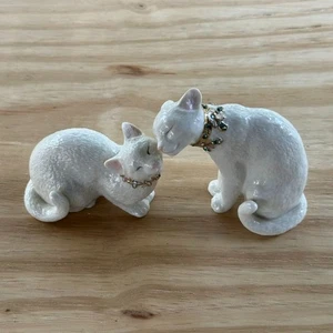 ZURÜCKGENOMMEN Lenox SÜSSE und ZARTE Katzenfigur 2 Stück weiß klassische Sammlung - Bild 1 von 13