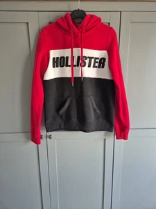Women's Hollister Size XS Black, Red and White Hooded Logo Sweatshirt - Picture 1 of 4