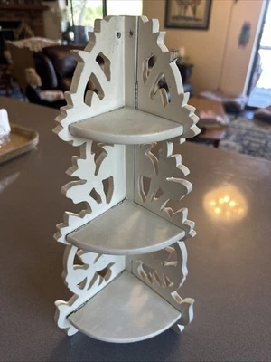 Estante de pared o mesa de madera hecho a mano de 3 niveles Foto 1 de 4