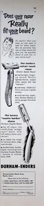 1951 Durham-Enders Speed Shaver Vintage 1950s Print Ad Master Barber Shave Rasierer - Bild 1 von 2