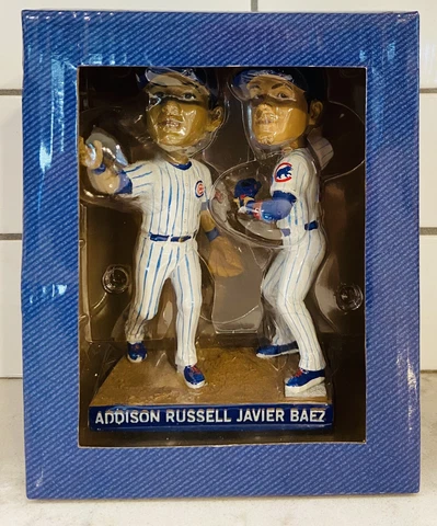 2017 CHICAGO CUBS ADDISON RUSSELL / JAVIER BAEZ TURNING TWO SGA BOBBLEHEAD Cover