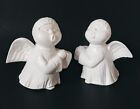 Set Of 2 Fitz and Floyd FF Japan White Ceramic Singing Angels Candle Holders