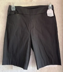 Time And Tru Women's Shorts Bermuda Pull On New Size S 4 6 Stretch Black Mid - Picture 1 of 4