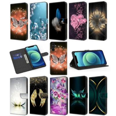 Flower Butterfly Wallet Phone Case For Samsung S25 Ultra S24 FE A16 A36 Xcover 7 - Image 1 of 4