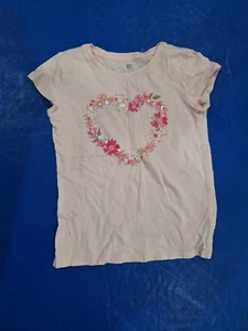 GAP Kids Pink Flower Heart T-Shirt - Youth Size L - Picture 1 of 3