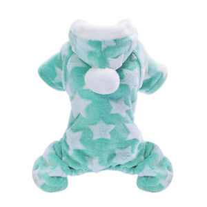 Soft Fleece Dog Pajamas Boy Girl Warm Jumpsuit Coat Pet Clothes for Small Dogs