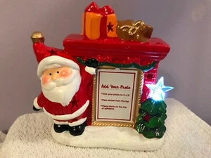 Vintage Weihnachten Porzellan Weihnachtsmann Kamin Foto Halter leuchtet MAX5426 - Bild 1 von 12