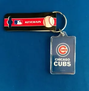 Portachiavi bifacciale acrilico Chicago Cubs 3 3/4" MLB con licenza nuovo con etichette - Foto 1 di 3