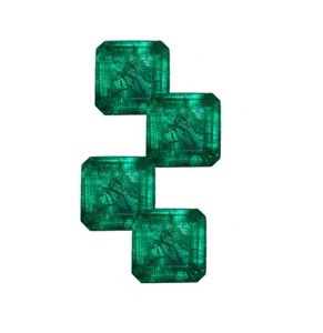 Certified Natural Emerald 4Pcs Lot Loose Gemstone 3-5 Ct Colombian Emerald L03 - Picture 1 of 6