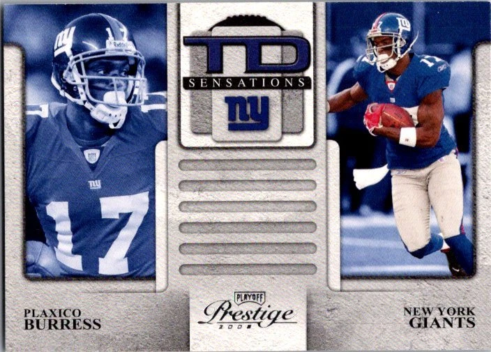 2008 Playoff Prestige TD Sensations #4 Plaxico Burress New York Giants Insert - Image 1 of 2