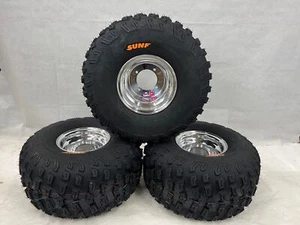 DWT POLISHED FRONT REAR 8" RIMS SUNF A030 22x10-8 TIRES HONDA ATC 250SX ATC250SX - Picture 1 of 4