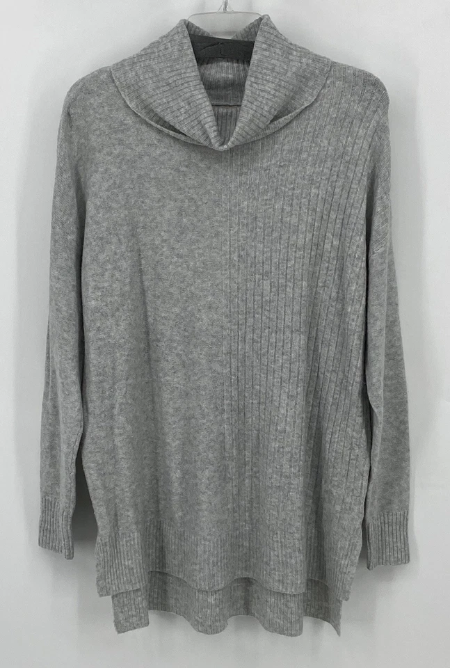 Suéter túnica tejido suave cuello tortuga gris usado Style & Co. para mujer talla mediana Foto 1 de 4