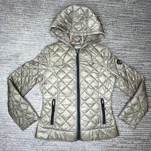 Bernardo Size M Girls Youth Hoodie Jacket Full Zip Long Sleeve Puff Brown Tan - Picture 1 of 12