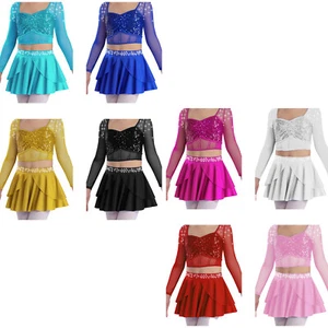 Kinder Mädchen Röcke Lyrisch Skaterrock Ballett Skort Mesh Rock Training Kostüm - Bild 1 von 58
