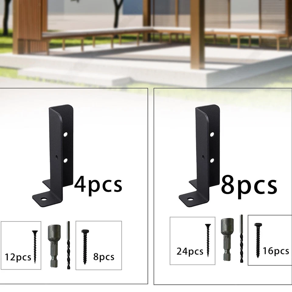 Deck Post Anchor Base Brackets Adjustable Porch Metal with Hardware Fence - Image 1 of 1