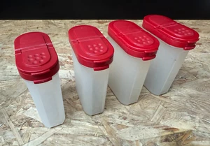 TUPPERWARE 4 Stück Gewürzriese Gewürzdose mit rotem Deckel (1846-3) - Bild 1 von 5