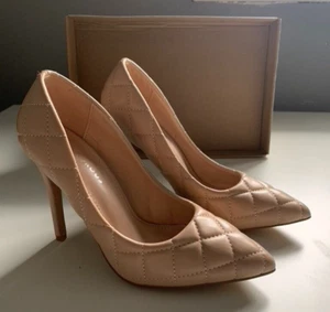 Glamorous Quilted Court Shoe In Camel Size UK 4 - Used in good condition - Picture 1 of 6
