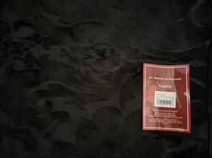 NEW Set Of 6 Black Chenille Damask Cloth Napkins Cotton Blend St Nicholas Square - Picture 1 of 6