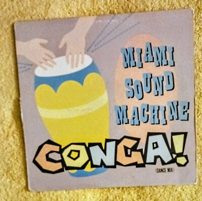 miami sound machine vinyl 12-inch Single Conga ! Epic Records Lp Vinyl  Vnm Cnm - Image 1 of 4