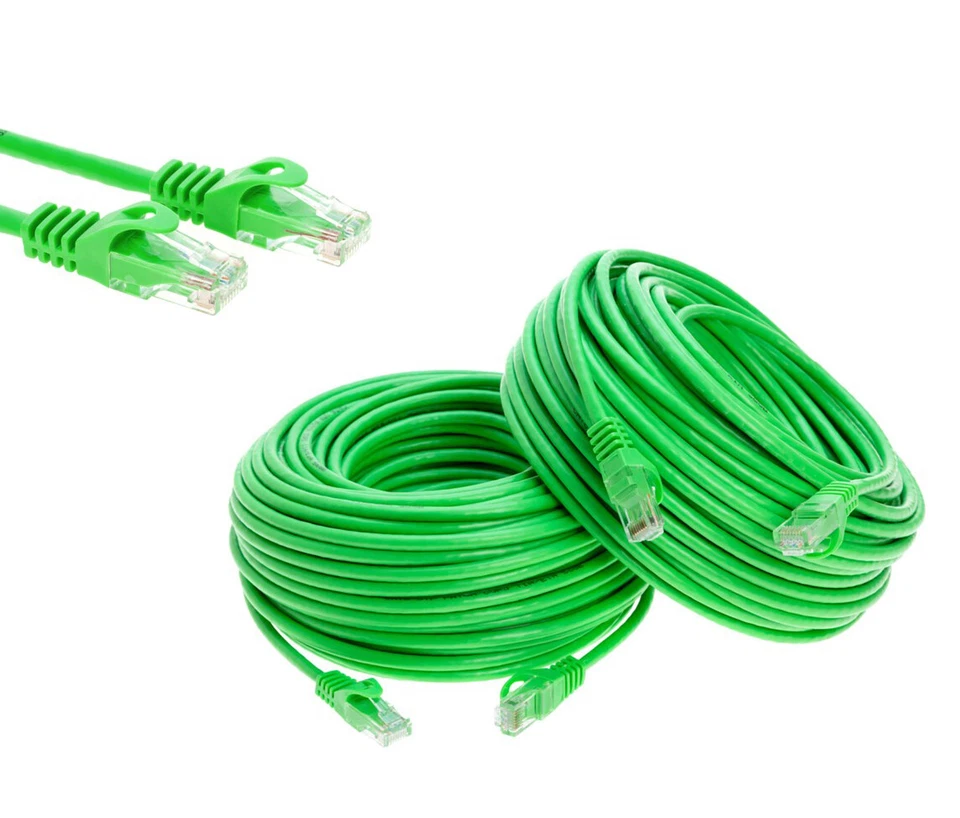 CAT6 Ethernet Patch Cord RJ45 LAN Network Cable Green 50FT- 200FT Multi-Pack LOT - Image 1 of 4