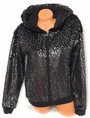 UNDERCOVER Cappotto Victorias Secret ROSA Edizione Limitata Nero Ecopelliccia Stampa Leopardata Taglia S