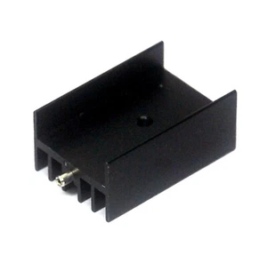 10 Stück Transistor TO-3P TO-220 Aluminium Kühlkörper * 23x16mm BxT H=35mm schwarz + Pin - Bild 1 von 5