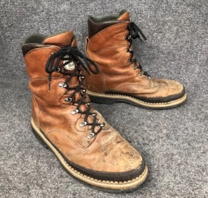 Vintage Georgia ANSI Z41 Boots Brown Leather Steel Toe Work Boots Sz 11M G9322 - Picture 1 of 8