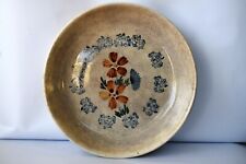 Antique Spongeware Bowl Rish Dish Plate Spatterware Pottery Floral Painted "F14