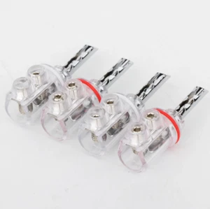 4 STCK. 4 mm rhodiniert BFA Bananenstecker Audio Bananenstecker Lautsprecherkabel - Bild 1 von 14