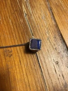 Vintage Swank Silver Tone Lapis Tie Bar Clip - Picture 1 of 4