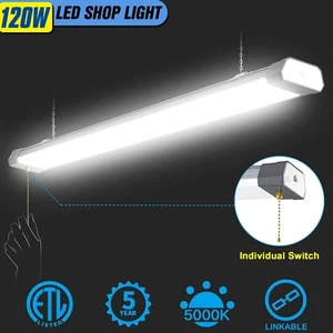 2Pcs 120W LED Shop Light 15600LM Linkable Shop Lights for Garage Workshop Office - Picture 1 of 12