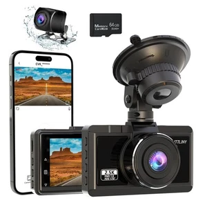 Dash Cam Front and Rear 2.5K+1080P FHD WiFi Dual Dash Camera for Cars, 170° A... - Picture 1 of 8