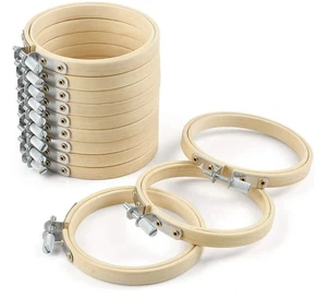 12 Pieces 3 Inch Wooden Round Embroidery Hoops Adjustable Circle 8cm/3 inch - Picture 1 of 3