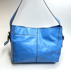 HOBO Int'l Render Shoulder Bag In Polished Leather Tranquil Blue Retails $298 - Picture 1 of 9