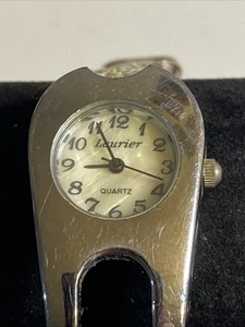 Laurier Wristwatch Silver Tone White Band New Battery - Picture 1 of 11