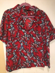 Hazel Damen Kurzarm Kragen Bluse vorne geknöpft L - Bild 1 von 6