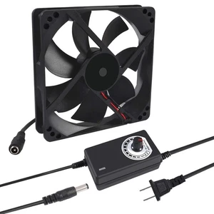 120mm x 25mm 110V 220V AC Powered Cooling Fan with Speed Controller 3V to 12V, 1 - Picture 1 of 6