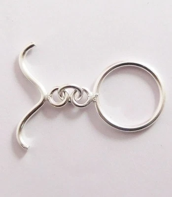 25 SET 21X16MM SOLID COPPER TOGGLE CLASP STERLING SILVER PLATED  861 - Image 1 of 3