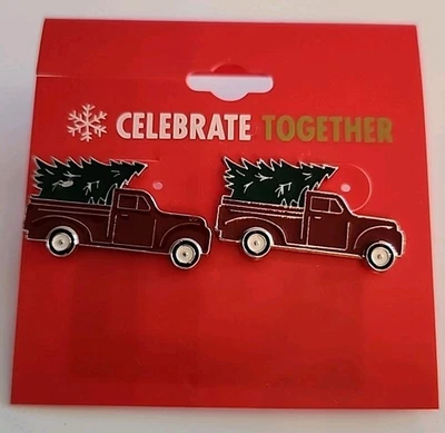 Celebrate Together Red  Truck Christmas Holiday Post Earrings NWT Adorable  - Image 1 of 4