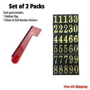 Replacement Mailbox Flag with Self-Stick Mounting Kit Set of 2 - Picture 1 of 4