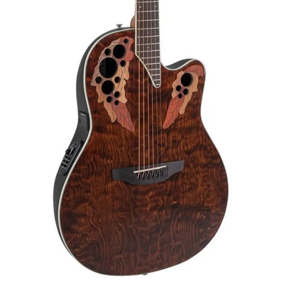 Ovation Celebrity CE48P Elite Plus A/E Guitar, Quilted Maple Top, Tiger Eye - Image 1 of 3
