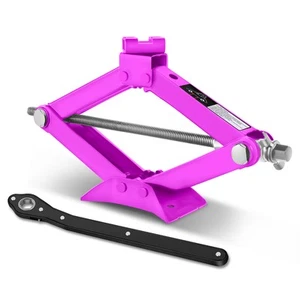 12.6-17.3in 4409lbs Capacity Hydraulic Lift Purple Scissor Jack w/Ratchet Wrench - Bild 1 von 6