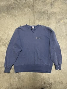 Champion Vintage 1990s Crewneck Sweatshirt Large Faded Distressed - Imagen 1 de 6