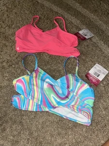 Lot Of 2 KANU Surf bikini Tops Size 14 - Picture 1 of 4