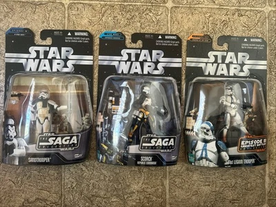 Star Wars: Saga- 501st Legion Trooper, Scorch Comndo & Sandtrooper Figures LOT 3 - Image 1 of 4