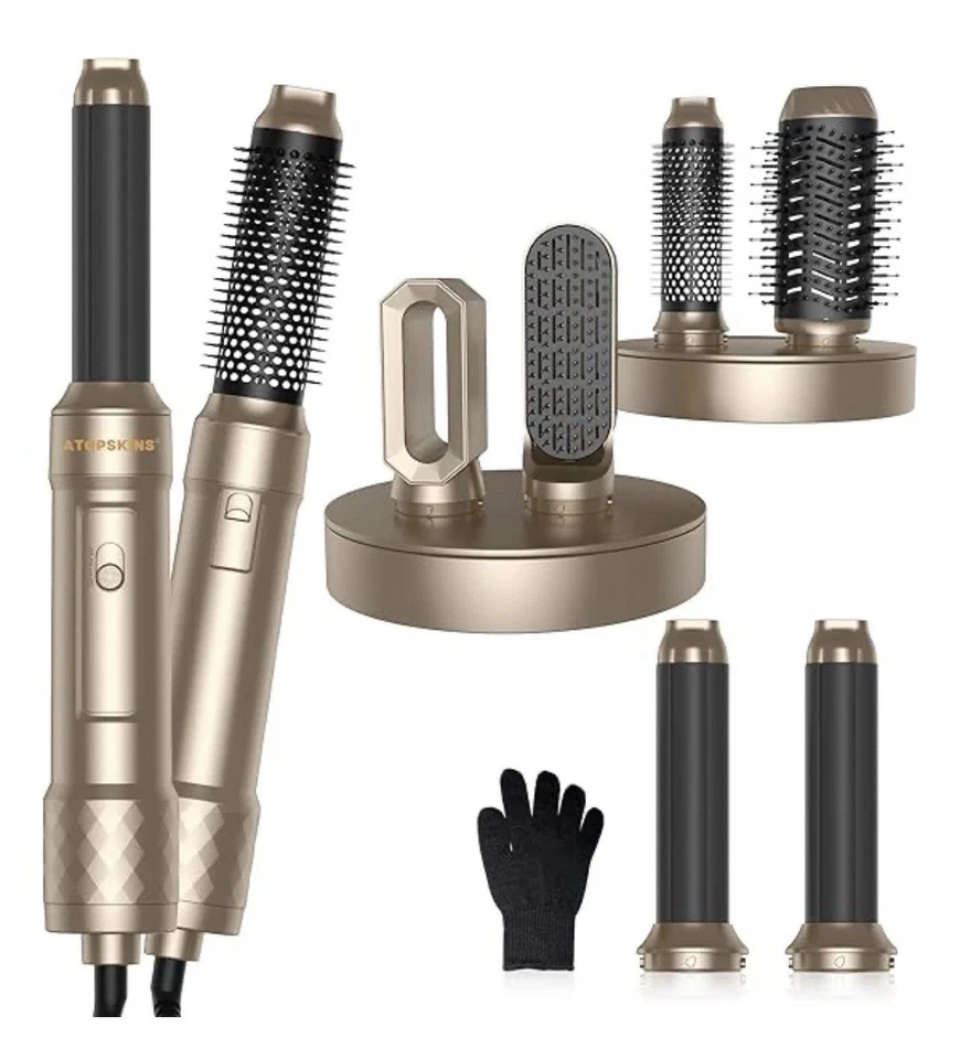 Airbrush 6 in 1 Air Styler Set Hair Dryer Brush with Curl Straighten Ionic Care - Image 1 of 4